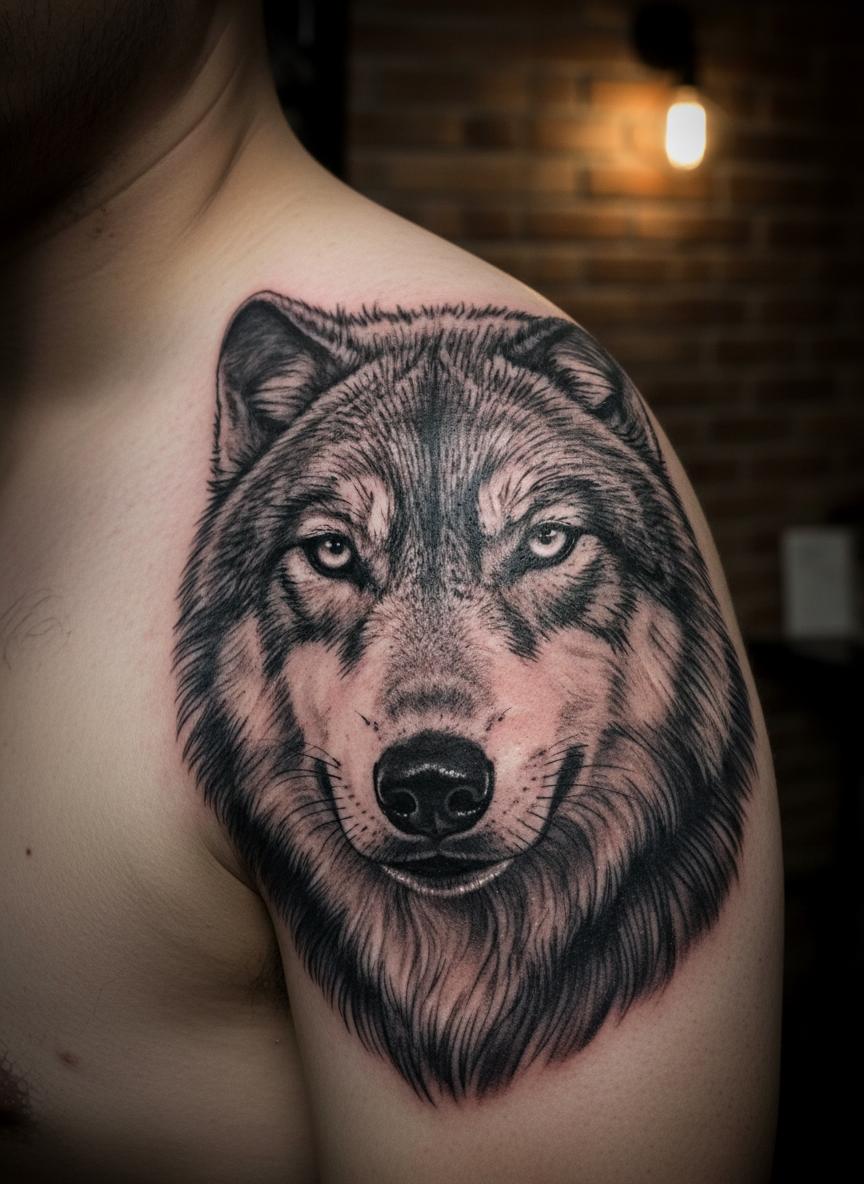 Realistic Wolf Portrait